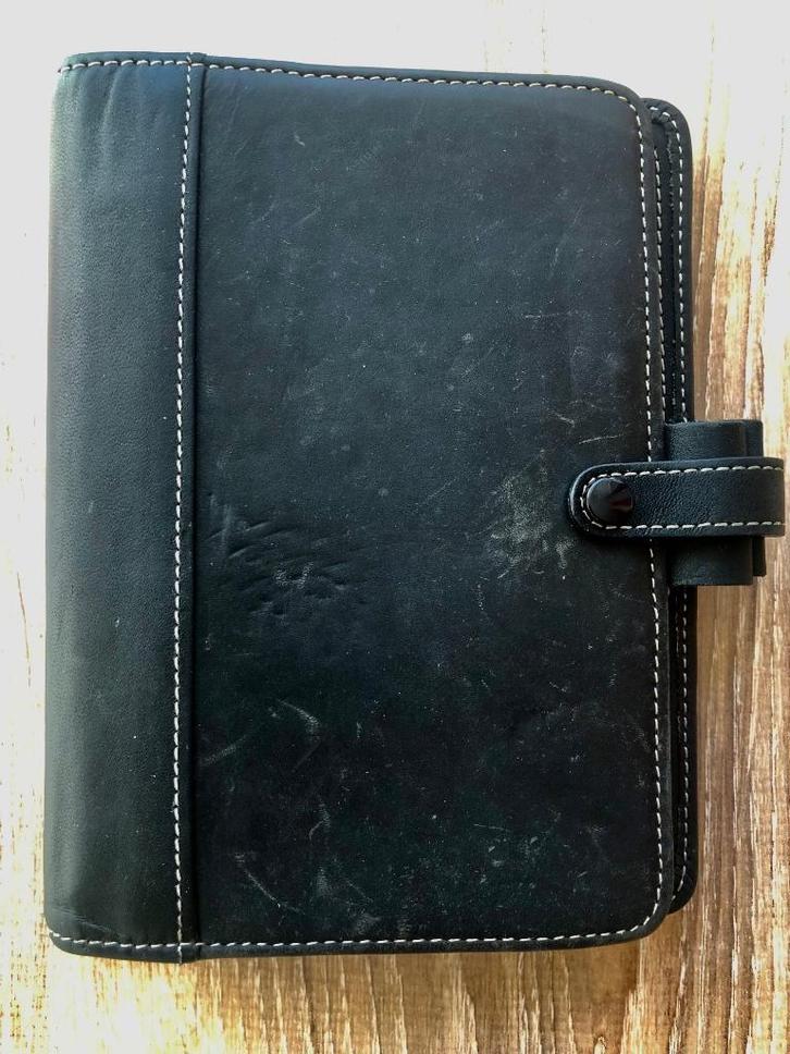 Agenda omslag Filofax, zwart, echt leer 1996 (?), Diversen, Agenda's, Gebruikt, Ophalen of Verzenden