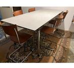 Vintage buisframe stoelen - set van 5 bauhaus?, Ophalen, Gebruikt, Bruin, Metaal