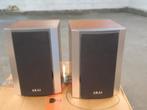 Akai luidspreker set - 10W - Hout/Zilver, Audio, Tv en Foto, Luidsprekers, Ophalen, Minder dan 60 watt, Front, Rear of Stereo speakers