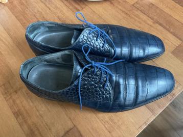 Floris van Bommel schoenen maat 8,5 blauw leer beschikbaar voor biedingen