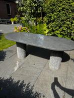 Marmeren/granieten tuin tafel, Tuin en Terras, Tuintafels, Ophalen, Zo goed als nieuw, Ovaal, Overige materialen
