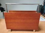 Vintage mid-century lectuurbak chroom en teak, Huis en Inrichting, Woonaccessoires | Krantenbakken en Lectuurbakken, Ophalen, Zo goed als nieuw