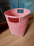 Rood-witte mand, Huis en Inrichting, Woonaccessoires | Schalen en Manden, Kunststof, Mand, Rond, Ophalen of Verzenden