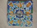 4x 17e eeuwse polychrome  Tulp ster tegel 1625 Tulipmania, Antiek en Kunst, Ophalen of Verzenden