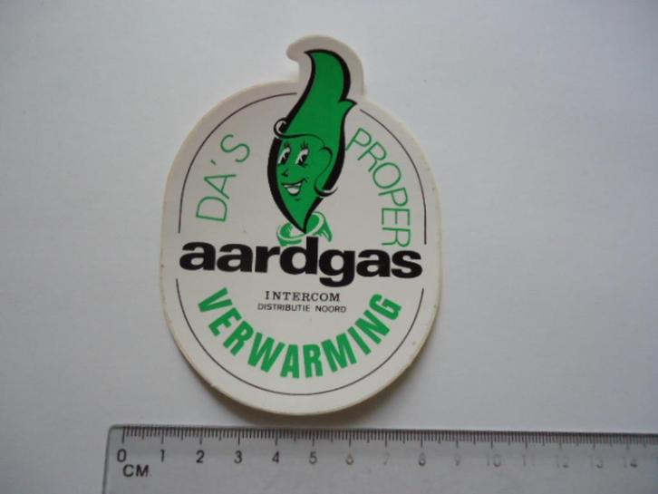 sticker oud Aardgas strip smile vintage retro intercom, Verzamelen, Stickers, Zo goed als nieuw, Bedrijf of Vereniging, Verzenden