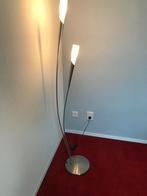 Vloerlamp rvs met melkglazen kapjes halogeen, dimbaar, 150 tot 200 cm, Gebruikt, Ophalen of Verzenden