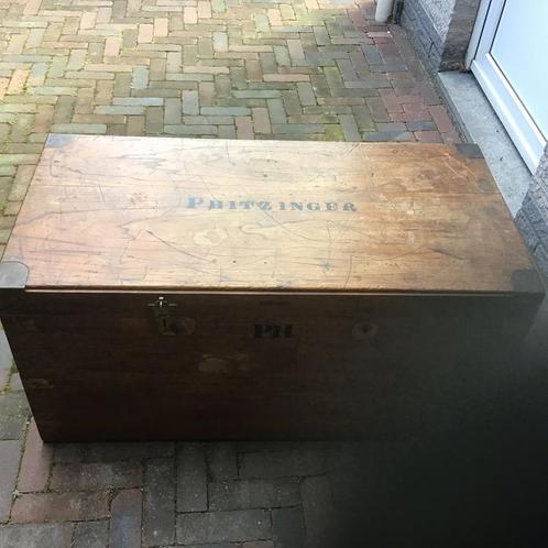 Antieke zware eikenhouten scheepskist, Antiek en Kunst, Antiek | Meubels | Tafels, Ophalen