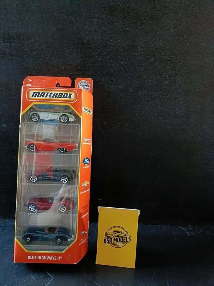 Matchbox Blue Highways II - 5 Auto's Nieuw in Verpakking, Hobby en Vrije tijd, Modelauto's | Overige schalen, Nieuw, Auto, Ophalen of Verzenden
