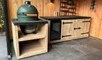 Steigerhouten buitenkeuken koelkast kamado wielen mancave, Ophalen of Verzenden, Nieuw, Houtskool, Vrijstaand