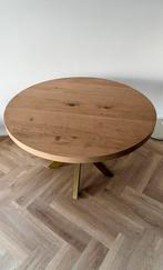Maatwerk eiken ronde eettafel, Huis en Inrichting, Tafels | Eettafels, Ophalen, Zo goed als nieuw, Vier personen, Eikenhout