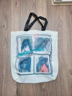 Canvas tas met lederlook hengels nieuw, Sieraden, Tassen en Uiterlijk, Tassen | Schoudertassen, Ophalen of Verzenden, Nieuw