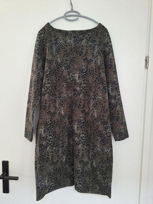 Grijs groene print jurk Miss Etam - maat 42, Kleding | Dames, Jurken, Gedragen, Maat 42/44 (L), Groen, Knielengte, Ophalen of Verzenden