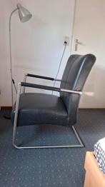 fauteuil op RVS slede frame, Huis en Inrichting, Stoelen, Ophalen, Gebruikt, Grijs, Eén