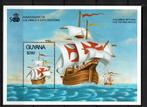 guyana 1992 pf blok scheepvaart columbus boten ships, Postzegels en Munten, Ophalen of Verzenden, Postfris, Dier of Natuur