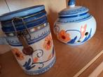 Keramische Potten Set - Handbeschilderd Bloemmotief, Antiek en Kunst, Ophalen of Verzenden