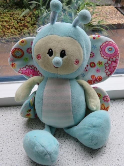 Vlinder met lief snuitje merk Toi Toys van Action blauw, Kinderen en Baby's, Speelgoed | Knuffels en Pluche, Zo goed als nieuw