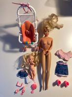 Vintage Barbie hoofd1975 lijf1966 &Kelly1993 Strolin Fun 24, Kinderen en Baby's, Speelgoed | Poppen, Ophalen, Gebruikt, Barbie