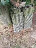 Grijsblauwe dakpannen gratis, Doe-het-zelf en Verbouw, Dakpannen en Dakbedekking, Ophalen, Gebruikt, Steen of Klei, 15 m² of meer