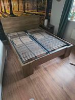 Vedde- Wild eiken bed 160X200 - inclusief bedbodems, Ophalen, Tweepersoons, Zo goed als nieuw, 200 cm