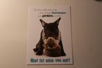 Katten Postkaart - Poes omhelst Franse Bulldog Hond, Germany, Verzamelen, Ansichtkaarten | Dieren, Ongelopen, Verzenden, 1980 tot heden