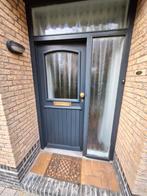 Hardhouten Voordeur met Koperbeslag, Doe-het-zelf en Verbouw, Gebruikt, 80 tot 100 cm, Glas, Ophalen of Verzenden