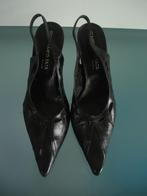 GRATIS VERZENDEN| Gianfranco Saia leren zwarte slingbacks 35, Verzenden, Zwart, Zo goed als nieuw, Schoenen met hoge hakken