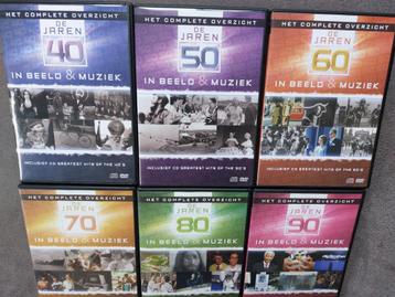De Jaren 40 50 60 70 80 90 in Beeld en Muziek 6 DVD's beschikbaar voor biedingen