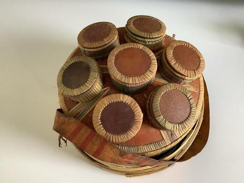 Curiosa Mand met Potjes en Deksel, Antiek en Kunst, Curiosa en Brocante, Ophalen of Verzenden