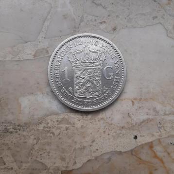 1 Gulden 1910 - Koningin Wilhelmina beschikbaar voor biedingen