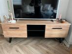 Houten tv meubel zwart/eiken industrieel, Huis en Inrichting, Complete inboedels, Ophalen