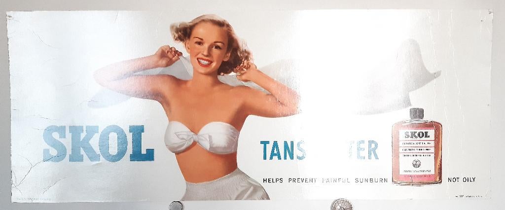 Originele Poster Skol Tans Faster USA, Gebruikt, Verzenden, Rechthoekig Liggend, A1 t/m A3