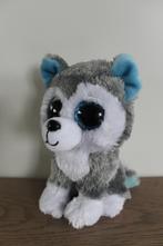 056 Ty Beanie Boo's grijs met witte hond (husky) Slush, 15 c, Hond, Ophalen of Verzenden, Zo goed als nieuw