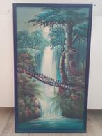 Schilderij, ongesigneerd. Mooi tafereel van een waterval bij, Ophalen