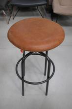 4 x luxe barkruk barstoel Zipp Jess design metaal leer bruin, Ophalen, Met voetsteun, 60 tot 90 cm, Zo goed als nieuw