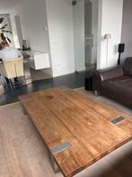 Gulliver Salon tafel noten blad RVS onderstel 1.00 X 1.80, Huis en Inrichting, Tafels | Salontafels, Ophalen, Gebruikt, 100 tot 150 cm