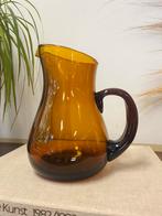 Prachtige vintage Amberkleurige Glazen Kan pitcher karaf, Ophalen of Verzenden