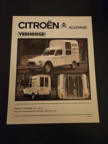 Leaflet Citroën Acadiane Verhoogd 1981 beschikbaar voor biedingen