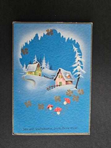Oude Kerstkaart - Winterlandschap beschikbaar voor biedingen