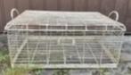 Brocante wit metalen draadmandje - draadmand met deksel, Huis en Inrichting, Ophalen of Verzenden, Gebruikt