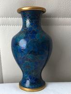Cloisonné Vaasje - China, Overige materialen, Gebruikt, Blauw, Ophalen of Verzenden