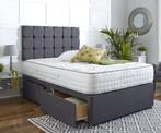 Luxury Velvet Upholstered Bed – Available in Multiple Sizes, Verzenden, Nieuw, Tweepersoons, Dekbedovertrek