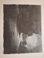 Litho Boslandschap in Mist, Antiek en Kunst, Ophalen of Verzenden