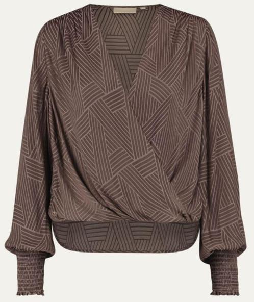 Josh V Caya blouse, XL, Kleding | Dames, Blouses en Tunieken, Zo goed als nieuw, Bruin, Ophalen of Verzenden