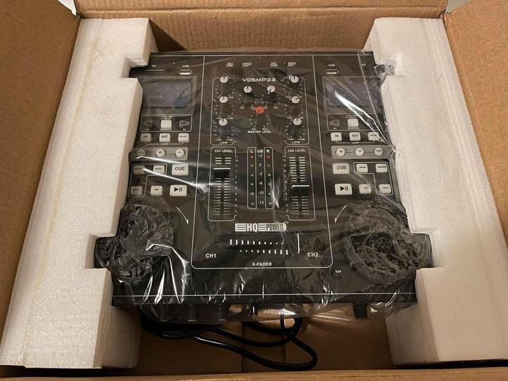 HQ Power VDSMP33 DJ Mixer - nieuw in doos!, Muziek en Instrumenten, Dj-sets en Draaitafels, Zo goed als nieuw, Overige merken