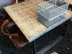 Industriële tafels van steenschotten en stalen onderste., Ophalen of Verzenden, Nieuw