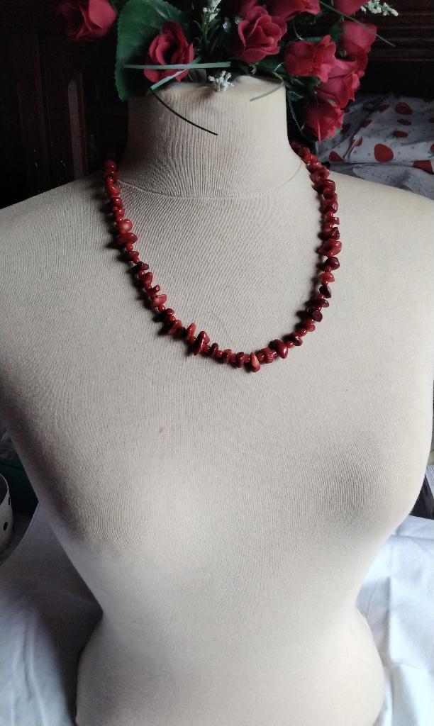 Koraal Ketting Bloedkoraal en Ruw Rood Zilver 925 UNIEK, Sieraden, Tassen en Uiterlijk, Kettingen, Nieuw, Overige materialen, Rood