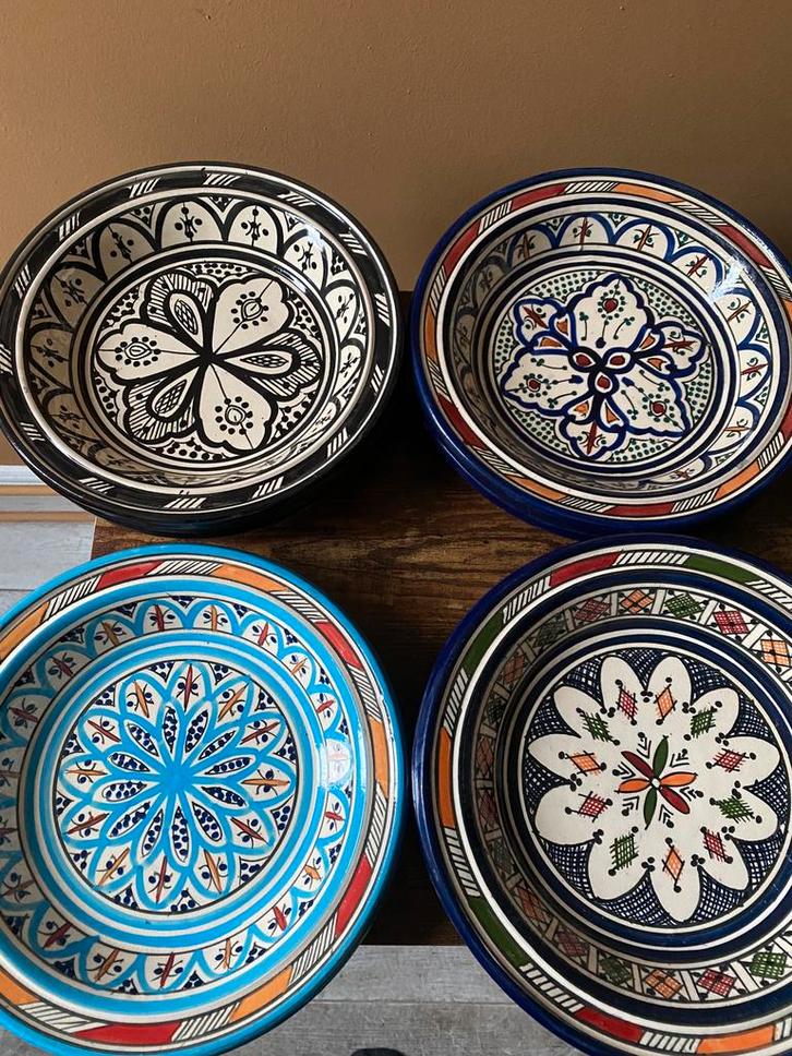 Marokkaanse schalen lgas3a borden Marokkaans aardewerk, Huis en Inrichting, Keuken | Servies, Nieuw, Schaal of Schalen, Overige stijlen