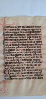 Origineel manuscript  uit getijdenboek 14e eeuw, Antiek en Kunst, Ophalen of Verzenden
