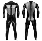 Heren zwarte doorzichtige catsuit / bodysuit leren wetlook, Verzenden, Nieuw, Overige maten, Overige thema's