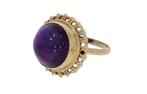 Dieppaarse Amethist 14k gouden vintage luxe dames ring retro, Voordeelsieraden, Ophalen of Verzenden, Zo goed als nieuw, 17 tot 18